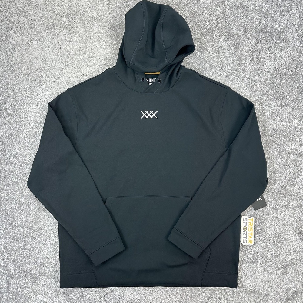Rhone Range Hoodie Mens Medium Black Lightweight Fleece Relaxed Fit Pullover